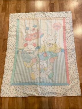 Fisher Price Baby Puffalumps 1989 Baby Blanket Crib Quilt Puffalump Vintage 80s